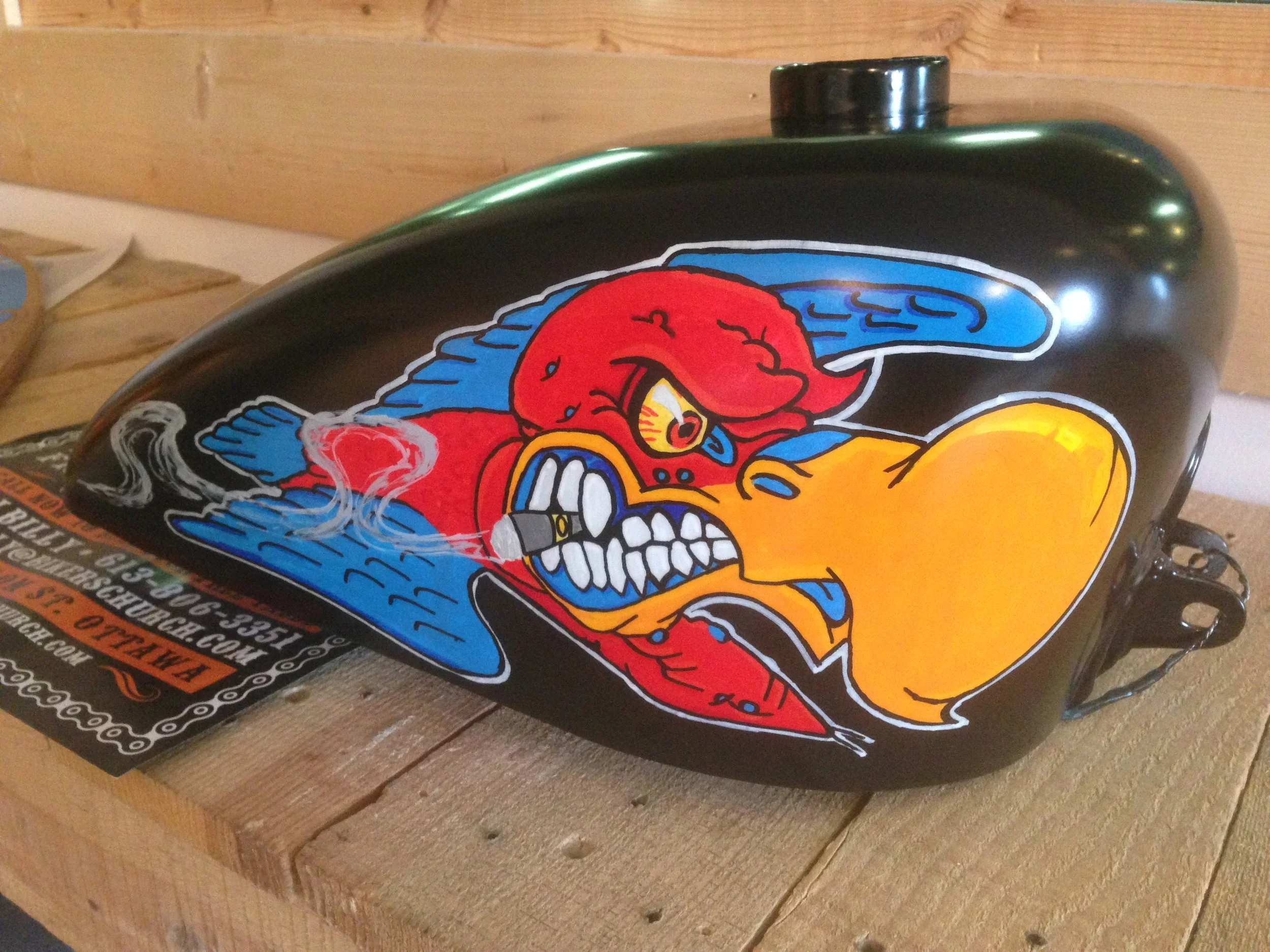 Harley Davidson Sportster Custom Painted Fuel Tank for Bastard Bobbers Sketchs Ink